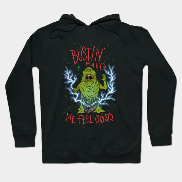 Bustin' Makes Me Feel Good- Slimer Hoodie by Halftone Horror